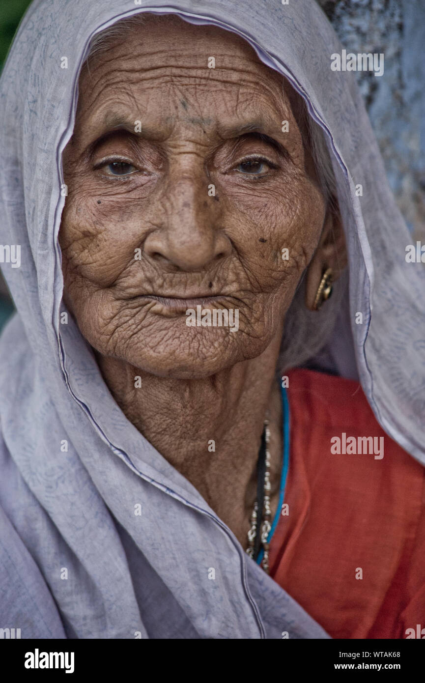 Rajasthan`s old lady Stock Photo